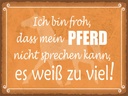 Holzschild 30x40 cm bin froh mein Pferd nicht spricht