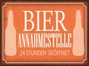 Holzschild 30x40 cm Bier Annahmestelle 24 Stunden Essen Trinken