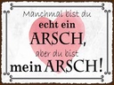 Holzschild 30x40 cm manchmal bist du ein ARSCH aber Spruch Zitat