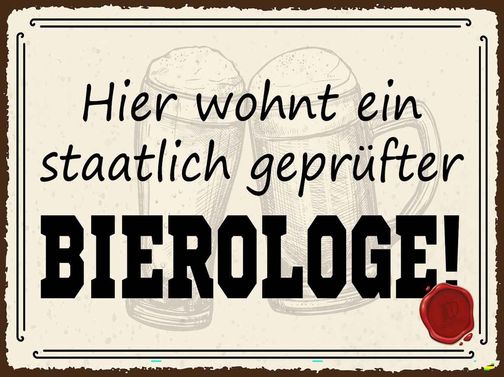 Holzschild 30x40 cm Bier hier wohnt Bierologe Essen Trinken
