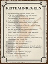 Holzschild 40x30 cm Reitbahnregeln wer Reithalle Dekoration