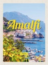 Holzschild 40x30 cm Amalfi ItalyMeerblick Bildmotiv Reisemotiv Europa