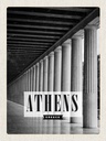 Holzschild 40x30 cm Retro Athens Greece Antik Bildmotiv Reisemotiv Straße Stadt