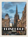 Holzschild 40x30 cm Edinburgh Scotland Altstadt Bildmotiv Reisemotiv Straße Stadt