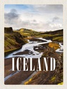 Holzschild 40x30 cm Iceland Berge Vulkaninsel Bildmotiv Reisemotiv Abenteuer Reisen