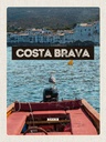 Holzschild 40x30 cm Retro Costa Brava Spain Meer Bildmotiv Reisemotiv Straße Stadt