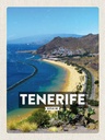 Holzschild 40x30 cm Tererife Spain Panorama Bild Meer Bildmotiv Reisemotiv Essen Trinken