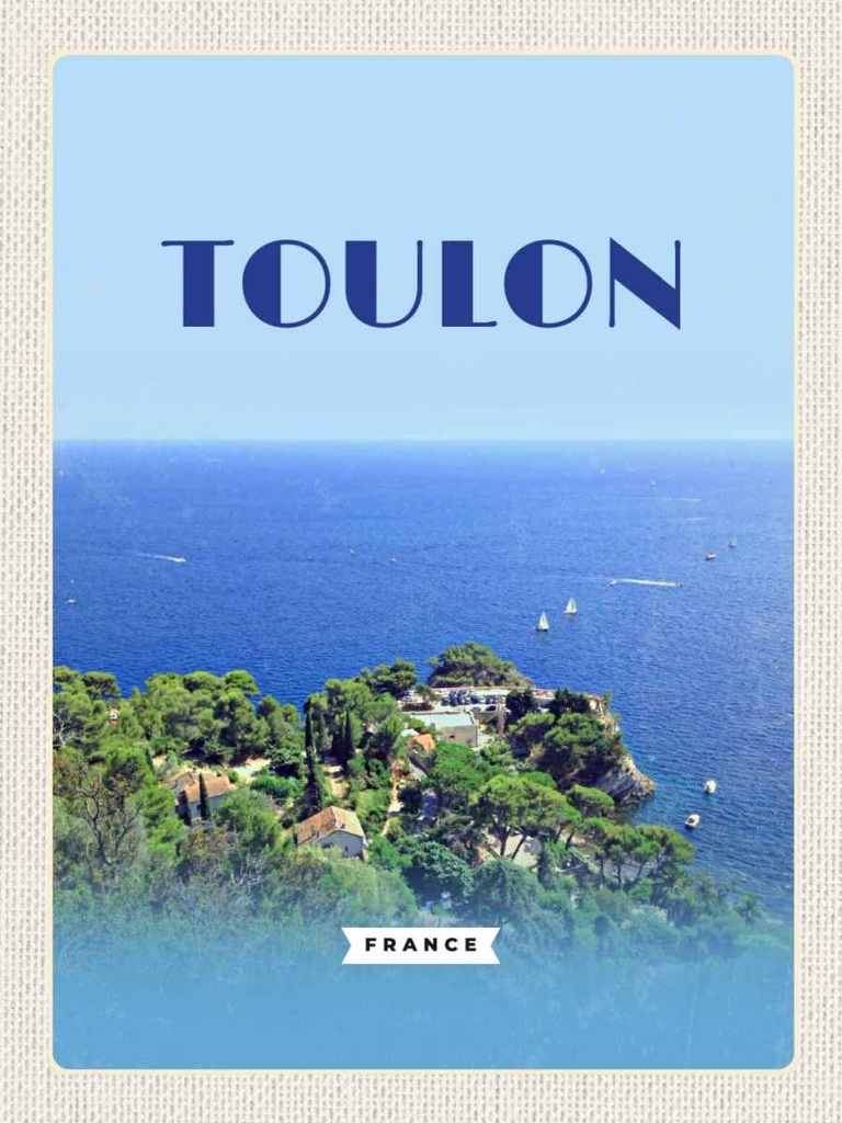 Holzschild 40x30 cm Toulon France MeerPoster Bildmotiv Reisemotiv Straße Stadt