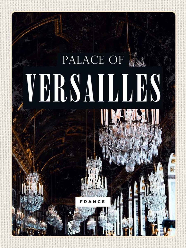 Holzschild 40x30 cm Palace of Versailles France Schloss Bildmotiv Reisemotiv Europa