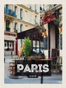 Holzschild 40x30 cm Paris CafePoster Bildmotiv Reisemotiv Essen Trinken