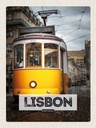 Holzschild 40x30 cm Lisbon Portugal Straßenbahn 28 Bildmotiv Reisemotiv Straße Stadt