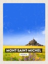 Holzschild 40x30 cm Mont-Saint-Michel France Kathedrale Bildmotiv Reisemotiv Europa