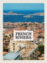 Holzschild 40x30 cm French Riviera Meer Panorama Bildmotiv Reisemotiv Europa