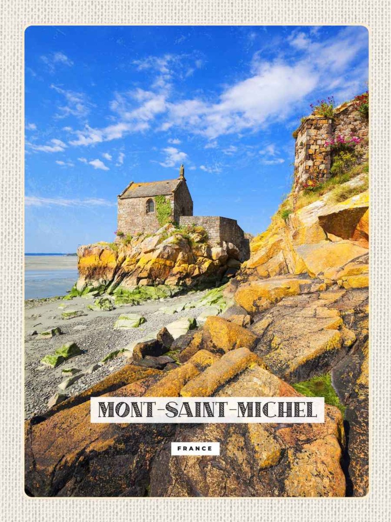 Holzschild 40x30 cm Moint-Saint-MichelTourismus Bildmotiv Reisemotiv Abenteuer Reisen