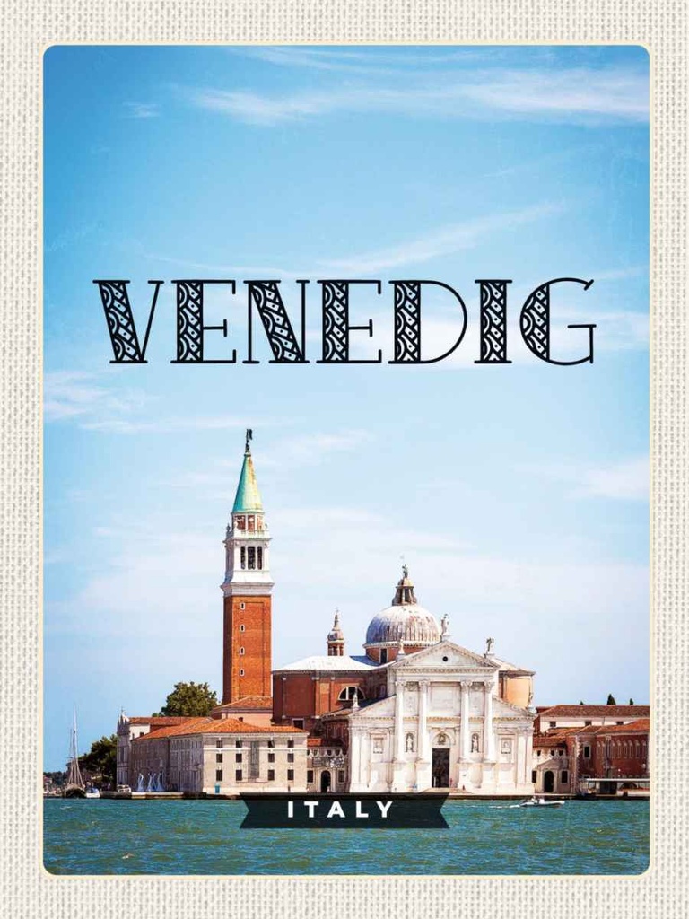 Holzschild 40x30 cm Venedig Italy TourismusPoster Bildmotiv Reisemotiv Straße Stadt