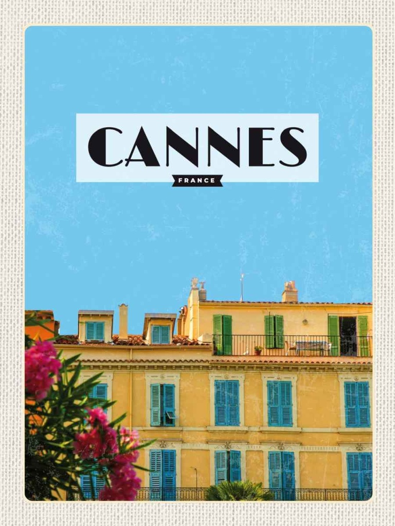 Holzschild 40x30 cm Cannes France Frankreich Tourismus Bildmotiv Reisemotiv Europa