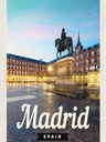 Holzschild 40x30 cm Madrid Spain Stadt Sonnenuntergang Bildmotiv Reisemotiv Europa