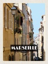 Holzschild 40x30 cm Marseille France Altstadt Bildmotiv Reisemotiv Straße Stadt