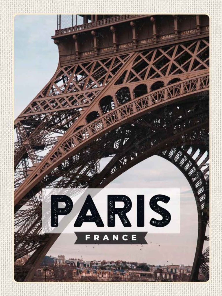 Holzschild 40x30 cm Paris FranceTourismus Bildmotiv Reisemotiv Europa