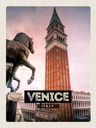 Holzschild 40x30 cm Venice Italy Italien Pferd Bildmotiv Reisemotiv Straße Stadt
