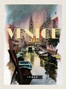 Holzschild 40x30 cm Venice Italy malerisches Bild Bildmotiv Reisemotiv Straße Stadt