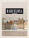 Holzschild 40x30 cm Barcelona Spain malerisches Bild Bildmotiv Reisemotiv Abenteuer Reisen