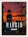 Holzschild 40x30 cm Beruf Arbeit Madrid Spain Sonnenuntergang