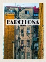 Holzschild 40x30 cm Barcelona Spain alte Häuser Bildmotiv Reisemotiv Straße Stadt