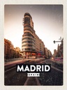 Holzschild 40x30 cm Madrid Die Calle Gran Vía Shopping Bildmotiv Reisemotiv Europa