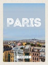 Holzschild 40x30 cm Paris Panorama Blick Stadt Bildmotiv Reisemotiv Straße