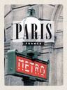 Holzschild 40x30 cm Paris France Metro Bildmotiv Reisemotiv Straße Stadt
