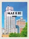 Holzschild 40x30 cm Madrid Spanien Hochhaus Architektur Bildmotiv Reisemotiv Europa