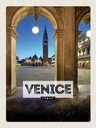 Holzschild 40x30 cm Venice Italien Nacht Architektur Bildmotiv Reisemotiv Europa