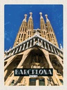 Holzschild 40x30 cm Barcelona SpanienTrip Bildmotiv Reisemotiv Urlaub