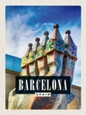 Holzschild 40x30 cm Barcelona Spanien Park Guell Bildmotiv Reisemotiv Straße Stadt