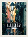 Holzschild 40x30 cm Barcelona Spanien Gasse Panorama Bildmotiv Reisemotiv Abenteuer Reisen