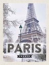 Holzschild 40x30 cm Paris Frankreich Eiffelturm Schnee Bildmotiv Reisemotiv Europa