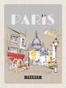 Holzschild 40x30 cm Paris Frankreich Gemälde Stadt Straße
