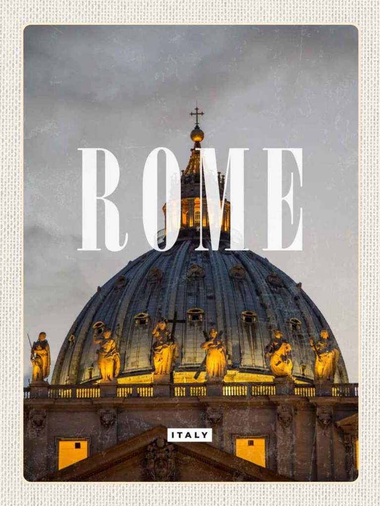 Holzschild 40x30 cm Rom Italien St. Peter's Basilica Bildmotiv Reisemotiv Europa