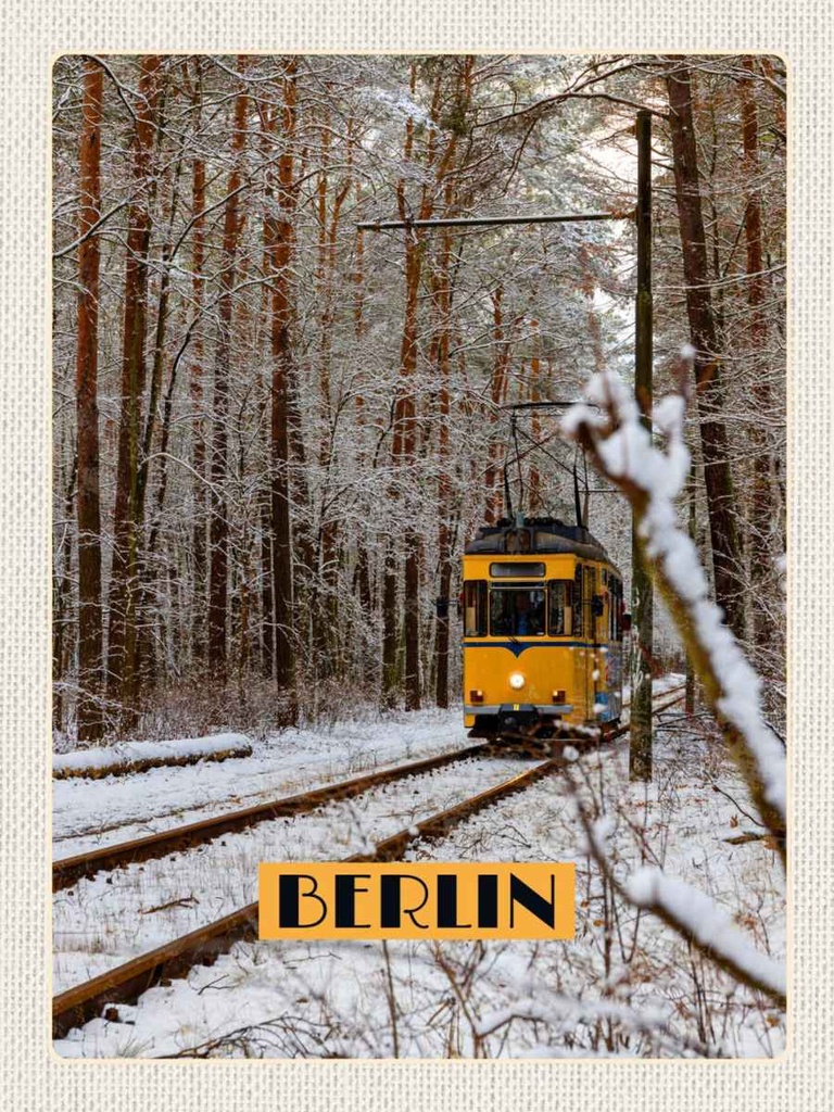 Holzschild 40x30 cm Berlin Deutschland Schnee Reise Bildmotiv Reisemotiv Abenteuer Reisen