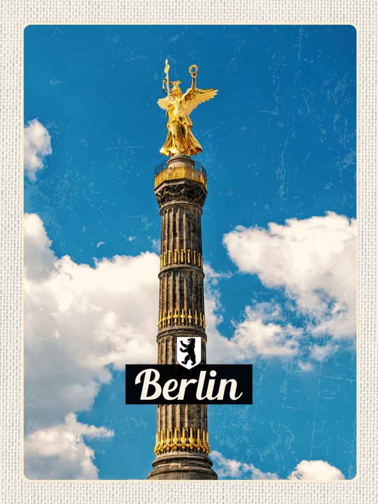 Holzschild 40x30 cm Berlin DESiegessäule Bildmotiv Reisemotiv Deutschland
