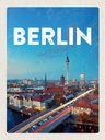 Holzschild 40x30 cm Berlin Deutschland Fernseherturm Bildmotiv Reisemotiv Abenteuer Reisen