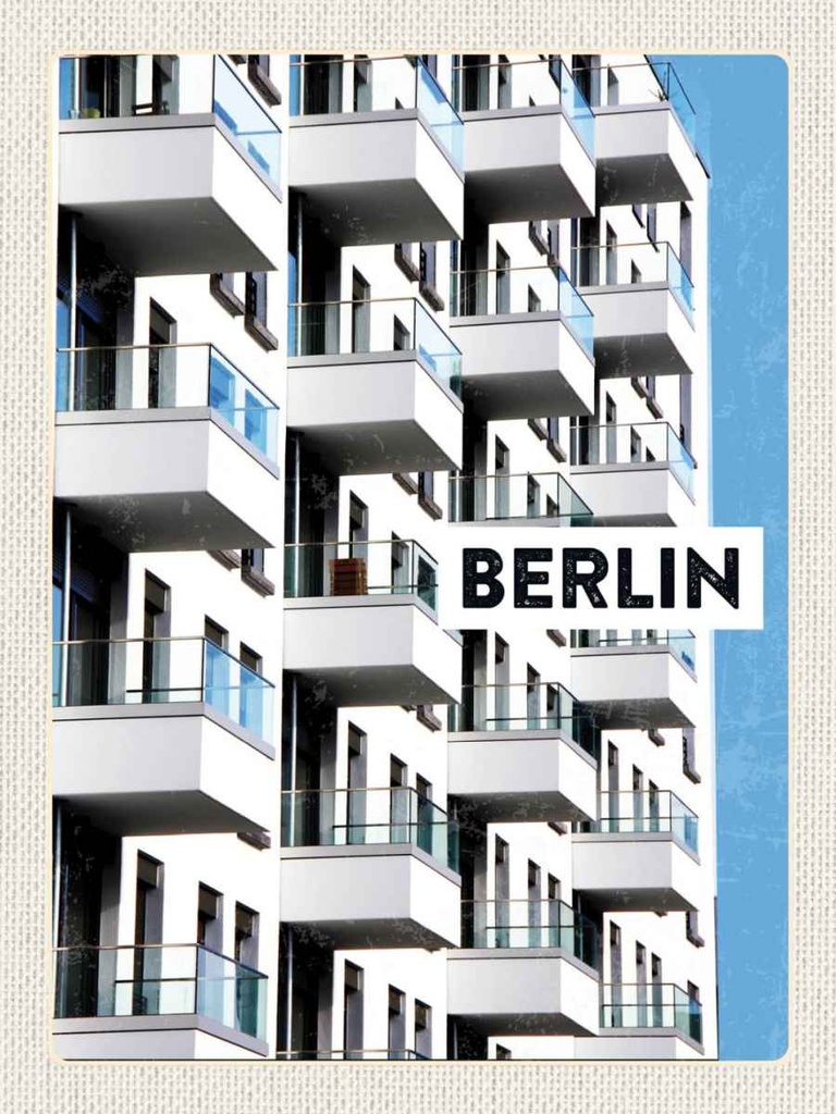 Holzschild 40x30 cm Berlin Deutschland Neu Gebäude Trip Bildmotiv Reisemotiv Abenteuer Reisen