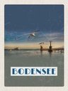 Holzschild 40x30 cm Bodensee Deutschland Strand See Möwe Bildmotiv Reisemotiv Abenteuer Reisen