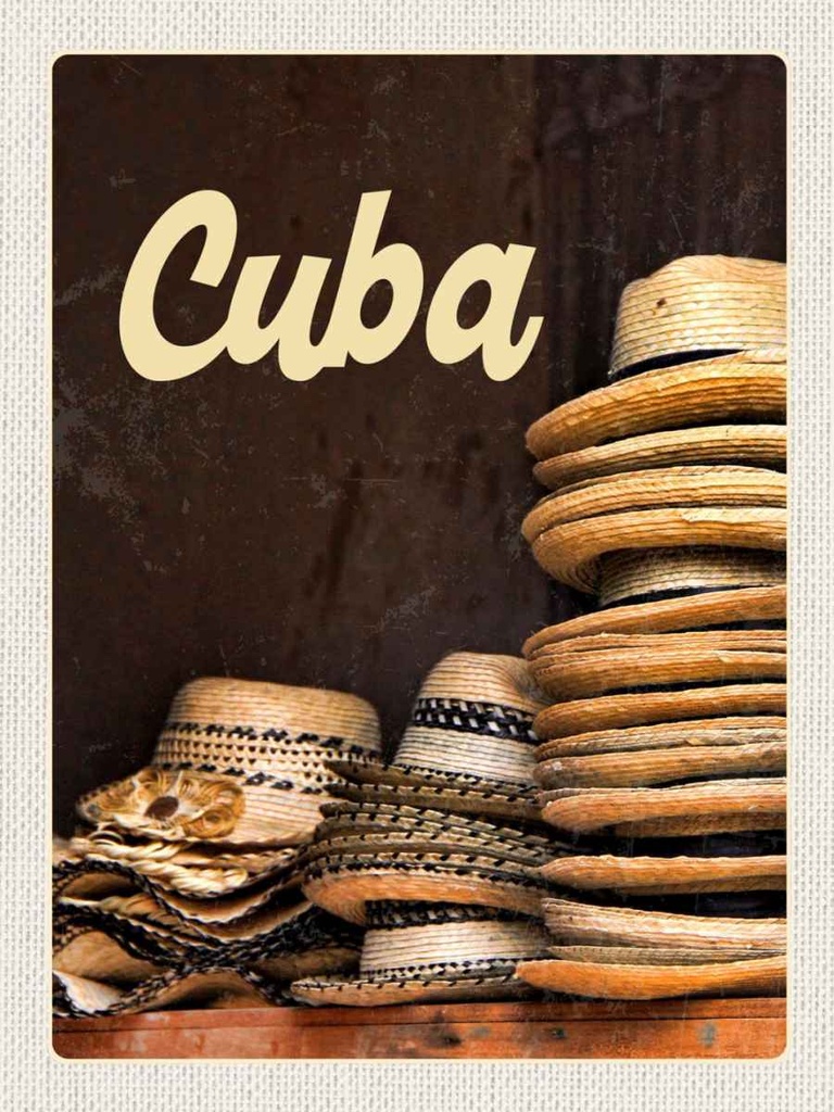 Holzschild 40x30 cm Cuba Karibik HutFerien Bildmotiv Reisemotiv Amerika USA