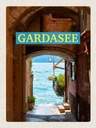 Holzschild 40x30 cm Gardasee Italien SeeSommer Bildmotiv Reisemotiv Europa