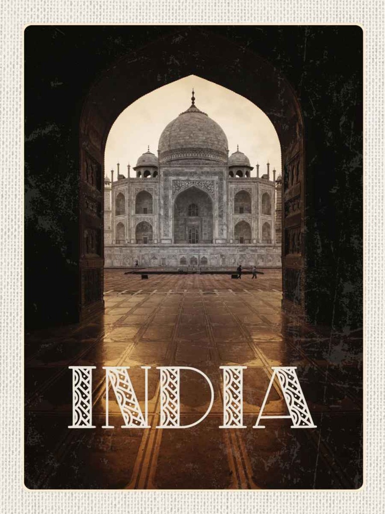 Holzschild 40x30 cm Indien Tempel Hinduismus Neu Delhi Bildmotiv Reisemotiv Abenteuer Reisen