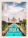 Holzschild 40x30 cm Indien Taj Mahal Moschee Agra Garten Bildmotiv Reisemotiv Abenteuer Reisen