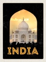 Holzschild 40x30 cm Indien weiße Moschee Religion Islam Bildmotiv Reisemotiv Abenteuer Reisen
