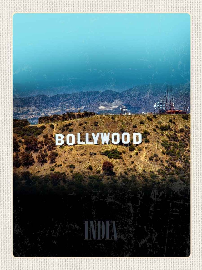 Holzschild 40x30 cm Bollywood Indien Star indische Filme Bildmotiv Reisemotiv Abenteuer Reisen